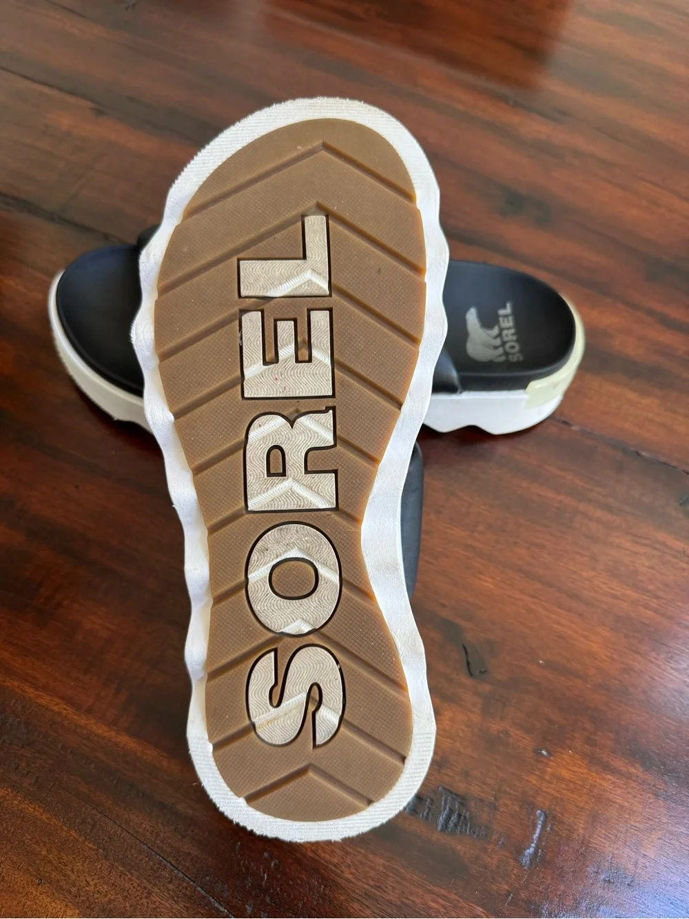 SOREL Viibe Twist Slide Sandal Chunky Comfy Leather Platform Support Size 8.5